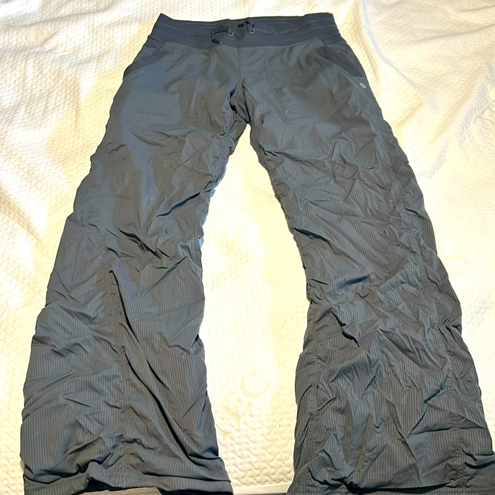 Lined grey dance studio pants.